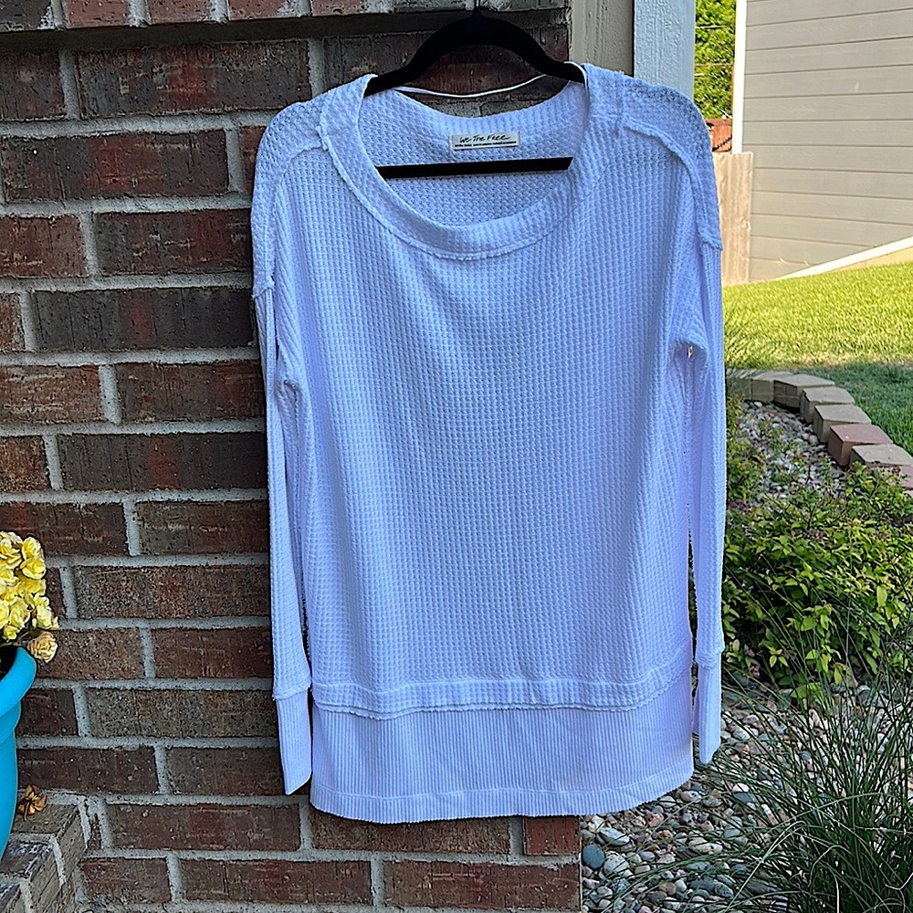 WE THE FREE Ladies XS Oversized Thermal White Long Sleeve Tunic
